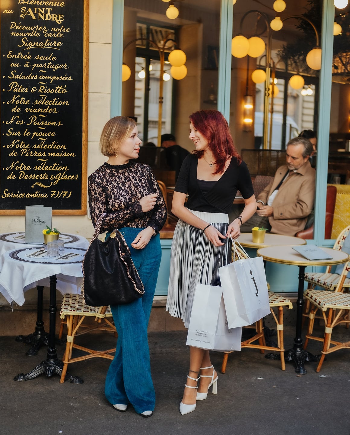 Aneta in a Parisian boutique